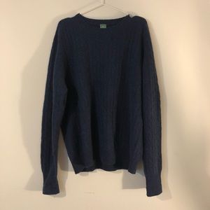 Sid Mashburn Navy Cashmere Cable-Knit Sweater